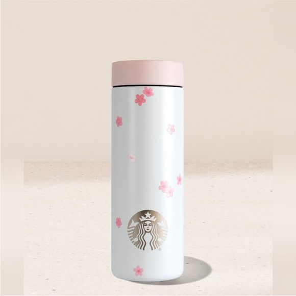 Starbucks Other - Starbucks Cherry Blossom White Metal Floral Design Tumbler, new